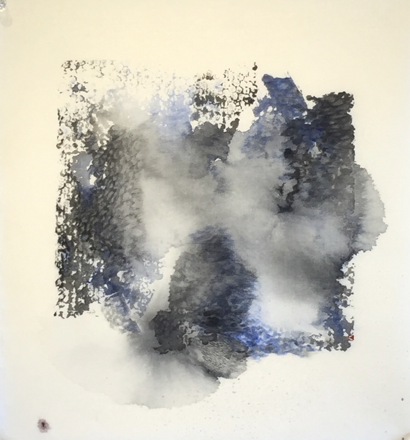 Sky in a Square 1 35 X 33 cms sumi ink, acrylic 空の資格　1 墨アクリル　2020